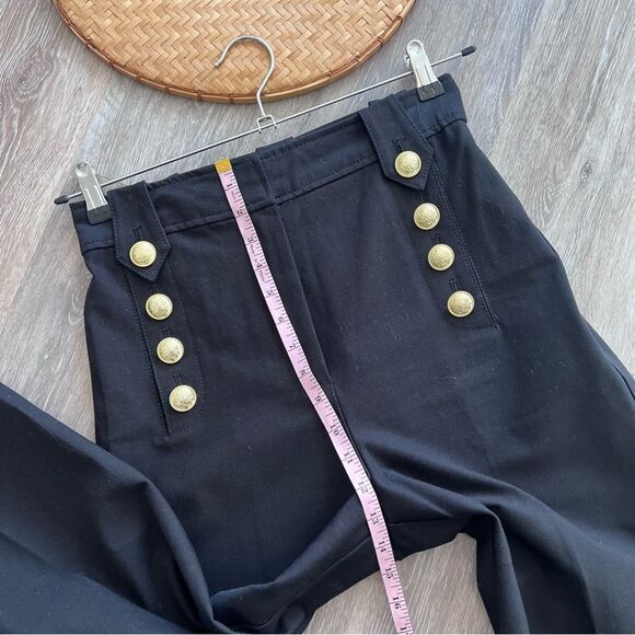 Derek Lam 10 Crosby Delos Cropped Wide-Leg Sailor Pants in black womens size‎ 4 - Picture 4 of 8